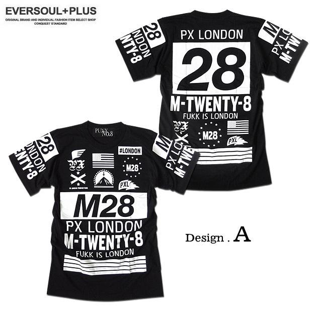Tシャツ ロゴ プリント メンズ 袖 メッセージ パンク ロック