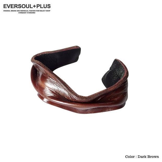 バングル ブレスレット メンズ レザー 革 アクセサリー ヒネリ加工