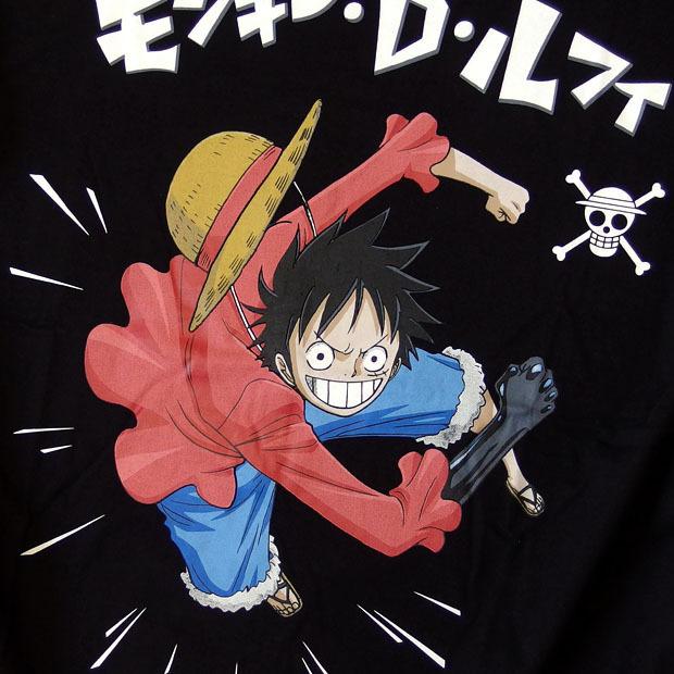 ワンピース ONEPIECE 麦わらのルフィ Tシャツ メンズ ブラック 黒