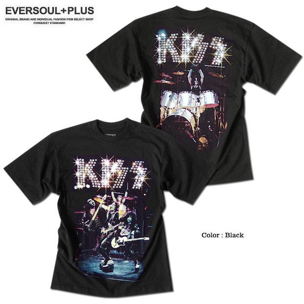 KISS キッス Tシャツ メンズ プリント 厚手 ヘビーウェイト バンドT