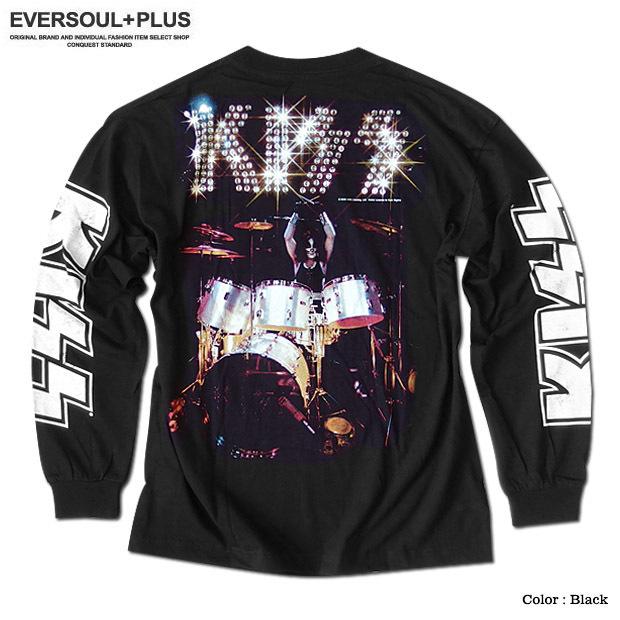 KISS キッス ロンT 長袖 Tシャツ メンズ 袖プリント 厚手