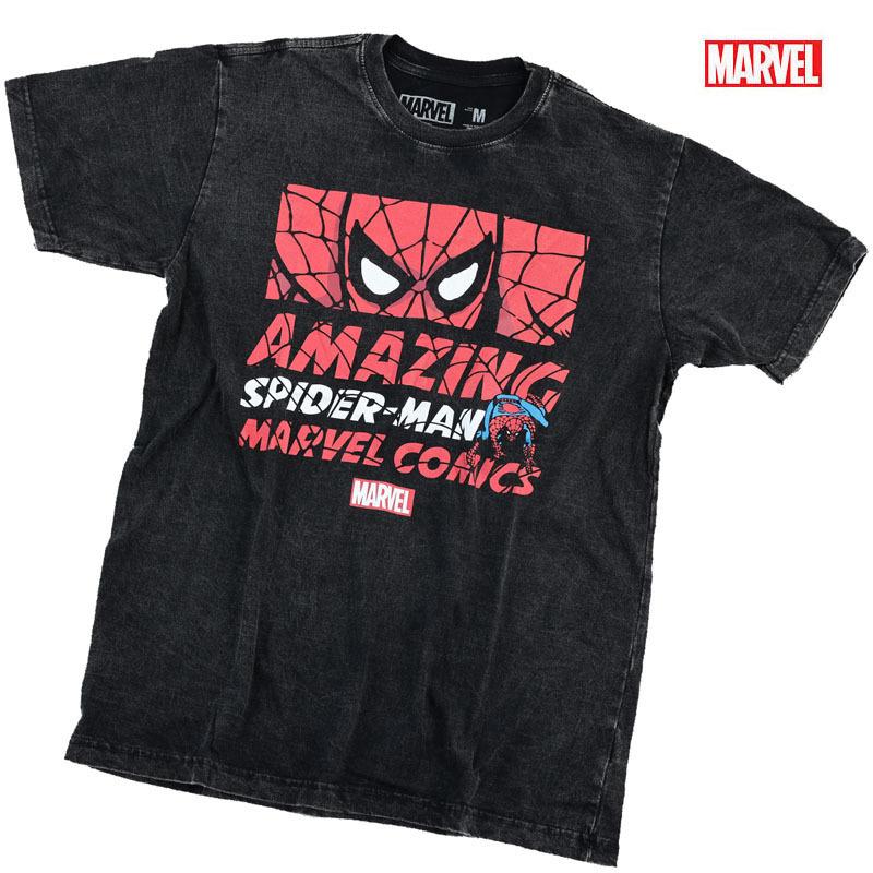 スパイダーマン マーベル Ｔシャツ 半袖 プリント キャラクター MARVEL アメコミ グッズ メンズ ブラック アベンジャーズ 誕生日プレゼント | MARVEL | 02