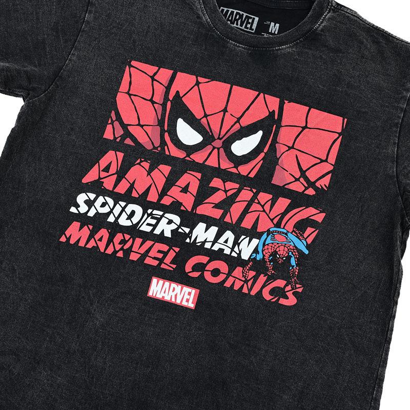 スパイダーマン マーベル Ｔシャツ 半袖 プリント キャラクター MARVEL アメコミ グッズ メンズ ブラック アベンジャーズ 誕生日プレゼント | MARVEL | 03