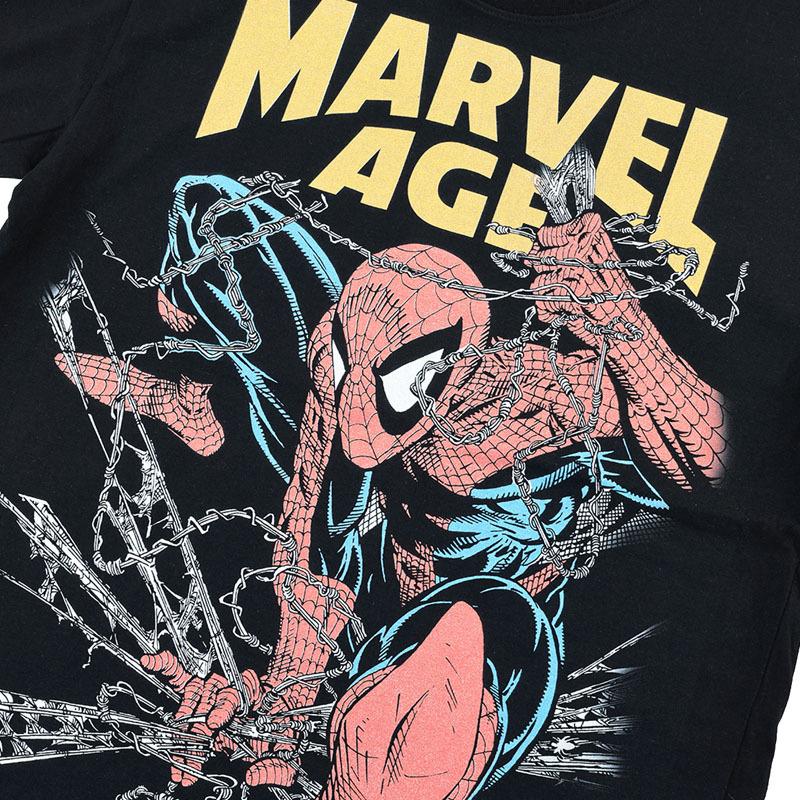 スパイダーマン Tシャツ MARVEL マーベル メンズ 半袖 アメコミ アベンジャーズ キャラクター グッズ ストリート ダンス ロゴ ペアルック 誕生日プレゼント｜eversoul｜05