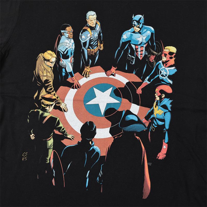 MARVEL キャプテンアメリカ Tシャツ メンズ 半袖 マーベル レディース アベンジャーズ スパイダーマン アメコミ キャラクター グッズ ダンス プレゼント｜eversoul｜03