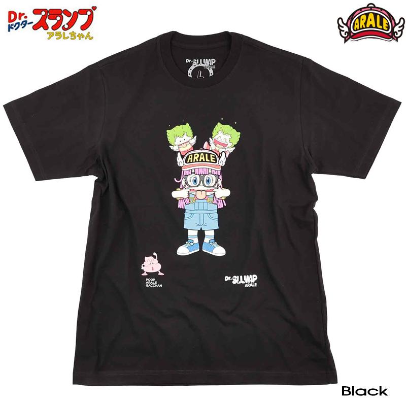 ドクタースランプ アラレちゃん Ｔシャツ メンズ アニメ 半袖 レディース ブラック キャラクター グッズ 可愛い コレクター がっちゃん プレゼント ペアルック | ブランド登録なし