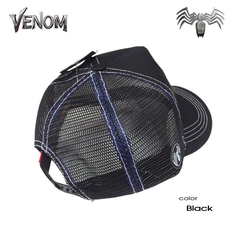 ヴェノム メッシュキャップ VENOM メンズ CAP レディース  帽子 マーベル MARVEL キャラクター グッズ ベースボールキャップ スパイダーマン ワッペン刺繍 黒 | MARVEL | 02