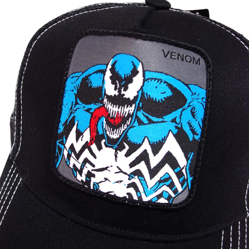 ヴェノム メッシュキャップ VENOM メンズ CAP レディース  帽子 マーベル MARVEL キャラクター グッズ ベースボールキャップ スパイダーマン ワッペン刺繍 黒 | MARVEL | 03