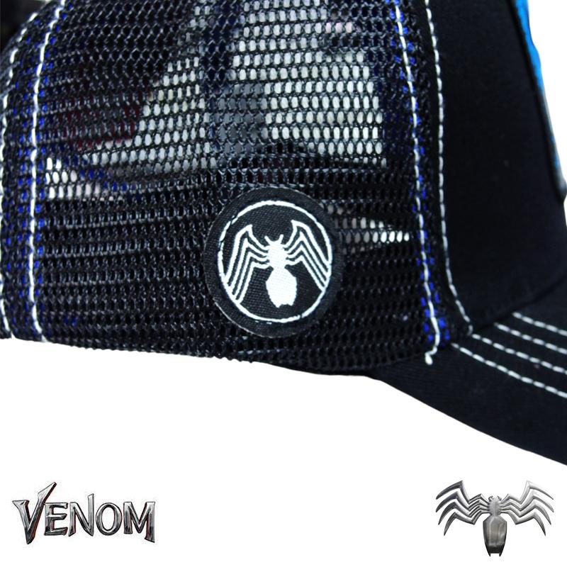ヴェノム メッシュキャップ VENOM メンズ CAP レディース  帽子 マーベル MARVEL キャラクター グッズ ベースボールキャップ スパイダーマン ワッペン刺繍 黒 | MARVEL | 06