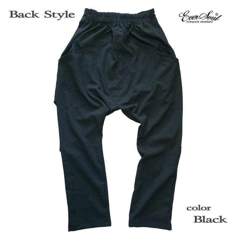 テーパード サルエルパンツ メンズ 黒 ブラック ルーズシルエット