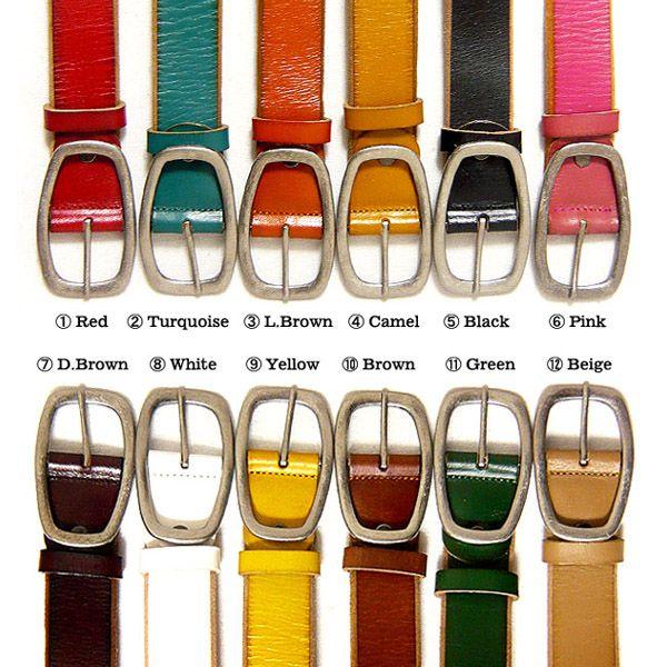 ベルト メンズ 本革 カラー レザー シンプル 牛革 メンズベルト 革 ピンク ベージュ ビジネス カジュアル |  | 03