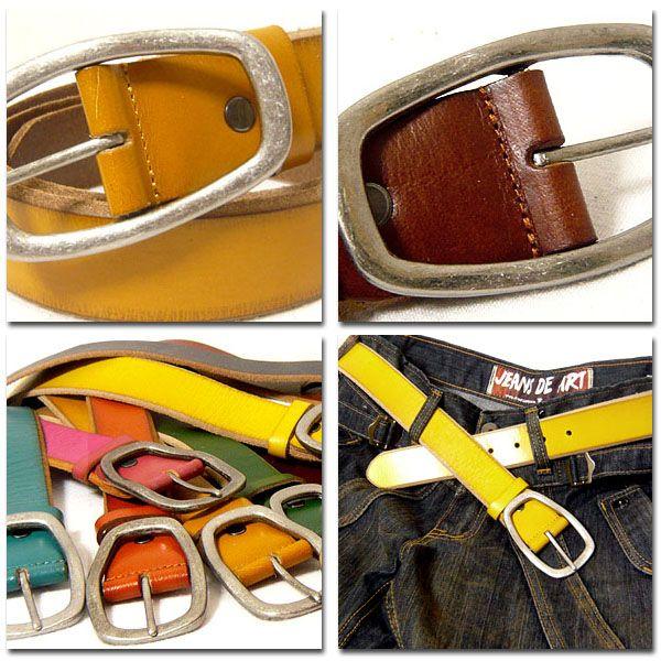 ベルト メンズ 本革 カラー レザー シンプル 牛革 メンズベルト 革 ピンク ベージュ ビジネス カジュアル |  | 05