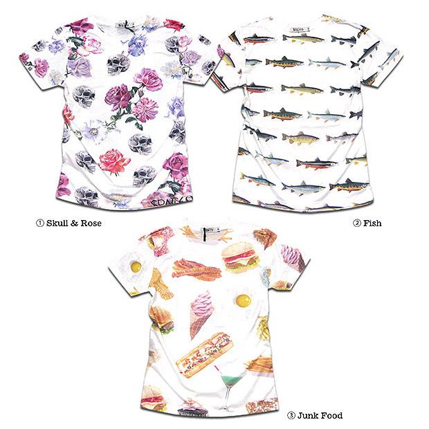 総柄 Ｔシャツ 半袖 メンズ スカル プリント 派手 シャツ ヒップホップ ダンス ビジュアル系 衣装 原宿系 | ブランド登録なし | 07