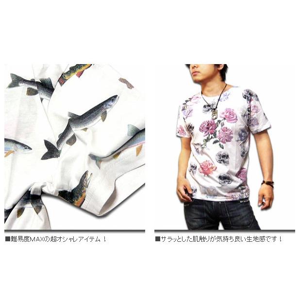 総柄 Ｔシャツ 半袖 メンズ スカル プリント 派手 シャツ ヒップホップ ダンス ビジュアル系 衣装 原宿系 | ブランド登録なし | 09