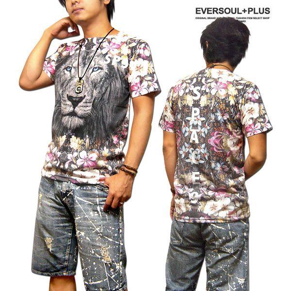 Tシャツ 花柄 ボタニカル柄 アニマル柄 ヒョウ柄 トラ ライオン