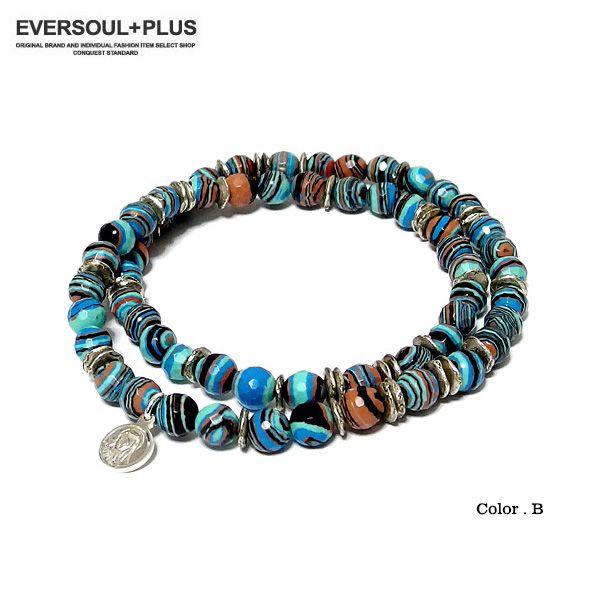 ラップブレス ブレスレット メンズ ラップブレスレット 人工石 パワーストーン おしゃれ シルバー アクセサリー 夏 |  | 01