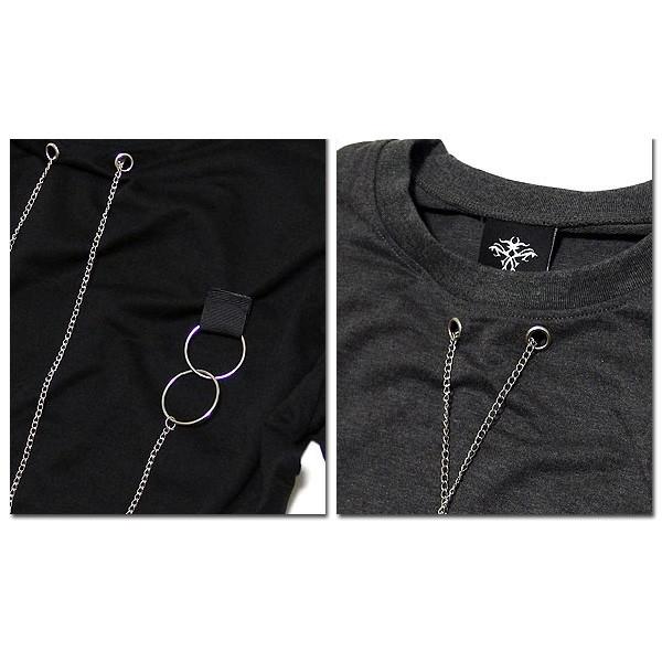 Ｔシャツ メンズ 半袖 チェーン リング パンク ホワイト 白 ビジュアル系 衣装 韓国 ファッション | ブランド登録なし | 08