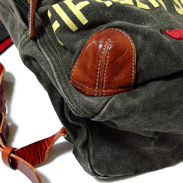 リュックサック デイバッグ レザー 革 メンズ ミリタリー リュック おしゃれ バックパック ビンテージ カーキ キャンバス |  | 05