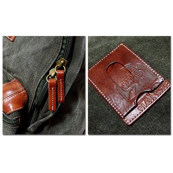 リュックサック デイバッグ レザー 革 メンズ ミリタリー リュック おしゃれ バックパック ビンテージ カーキ キャンバス |  | 09