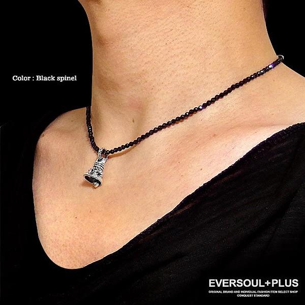 ブラックスピネル ネックレス メンズ アクセサリー シルバー ヘッド