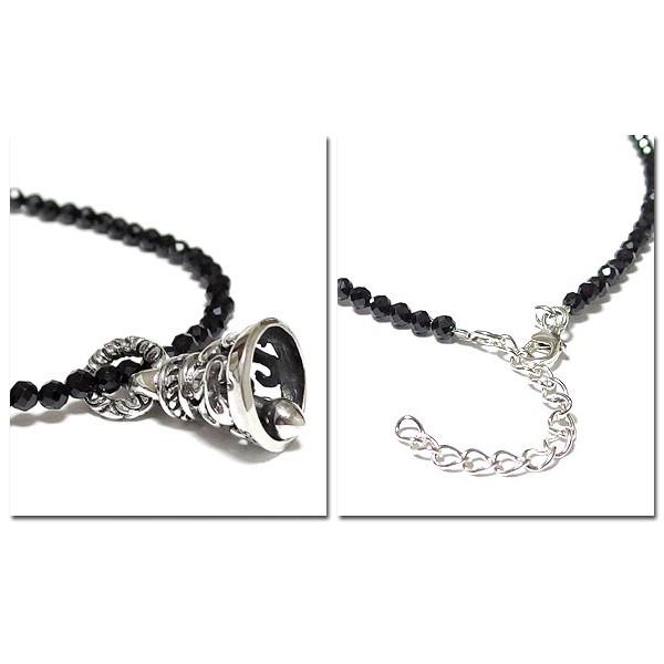 ブラックスピネル ネックレス メンズ アクセサリー シルバー