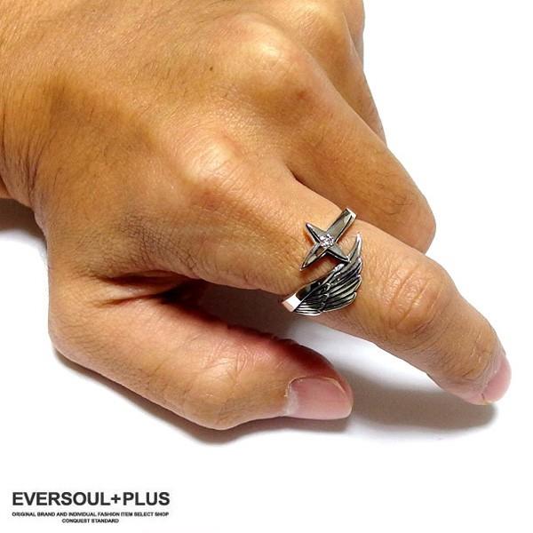 指輪 シルバーリング メンズ アクセ シルバー925 リング 羽根 ウイング 十字架 クロス ストーン クリスマス 誕生日 プレゼント ギフト |  | 01