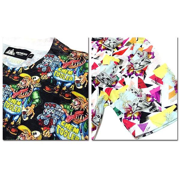 Tシャツ メンズ 半袖 総柄 プリント フルカラー 派手 原宿系 ダンス