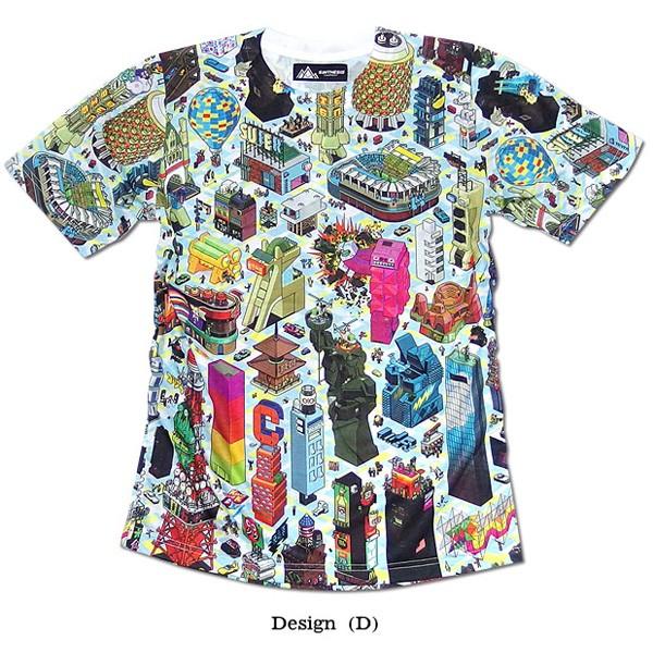Tシャツ メンズ 半袖 総柄 プリント フルカラー 派手 原宿系 ダンス