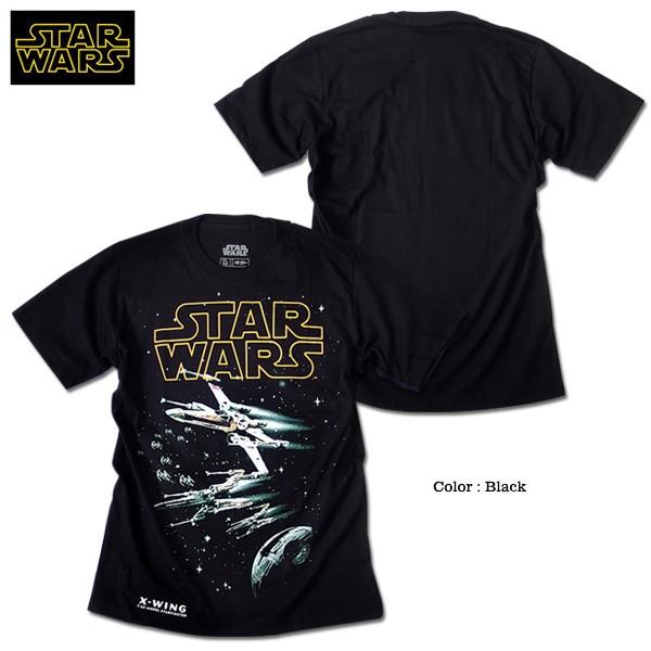 スターウォーズ Tシャツ メンズ 半袖 STARWARS ブラック 黒 X-WING