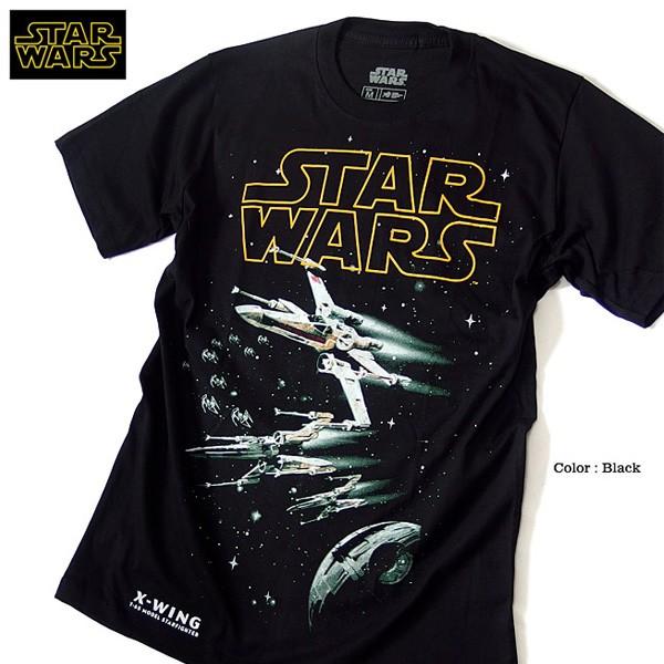 スターウォーズ Tシャツ メンズ 半袖 STARWARS ブラック 黒 X-WING
