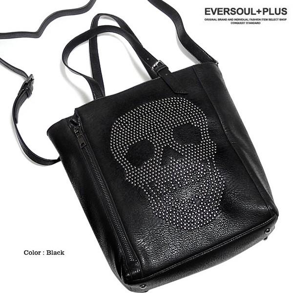 トートバッグ スカル メンズ スタッズ 2WAY ショルダーバッグ 斜めがけ