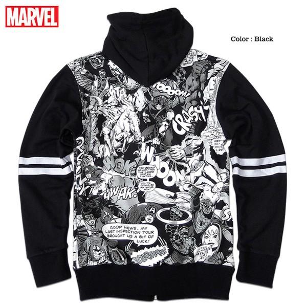 MARVEL（マーベル） ジップパーカー メンズ 裏起毛 ジップアップ