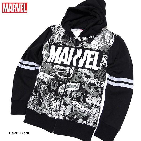 MARVEL（マーベル） ジップパーカー メンズ 裏起毛 ジップアップ