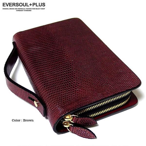 セカンドバッグ 本革 メンズ リザード トカゲ 牛革 レザー 財布 ウォレット おしゃれ ラウンドファスナー 革 小銭入れ スマホ |  | 02