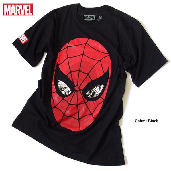 マーベル Ｔシャツ 半袖 スパイダーマン プリント キャラクター MARVEL アメコミ tシャツ グッズ メンズ キャラクター 黒 ブラック アベンジャーズ | MARVEL | 04
