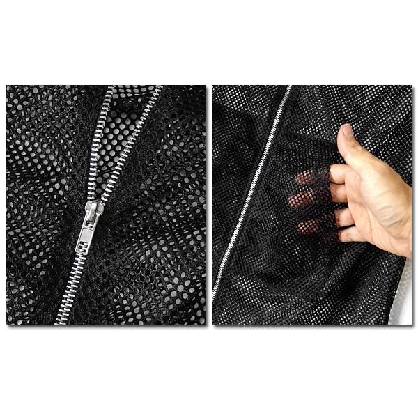 ジップパーカー メンズ メッシュ シースルー パーカー 半袖 ロング丈 ブラック 黒 ビジュアル系 バンド 衣装 ジップアップ ロングパーカー |  | 07