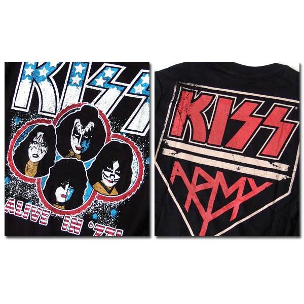 KISS ロンTシャツ Lサイズ 黒 KISS キッス ロングスリーブ Tシャツ キス ステージ ロンT END