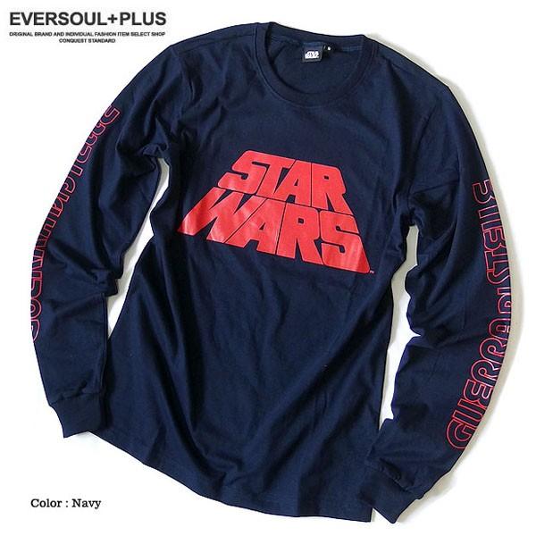 STARWARS スターウォーズ Tシャツ メンズ ロンT 長袖 ネイビー ダースベイダー ダースベーダー グッズ 袖 ロゴ プリント｜eversoul｜05