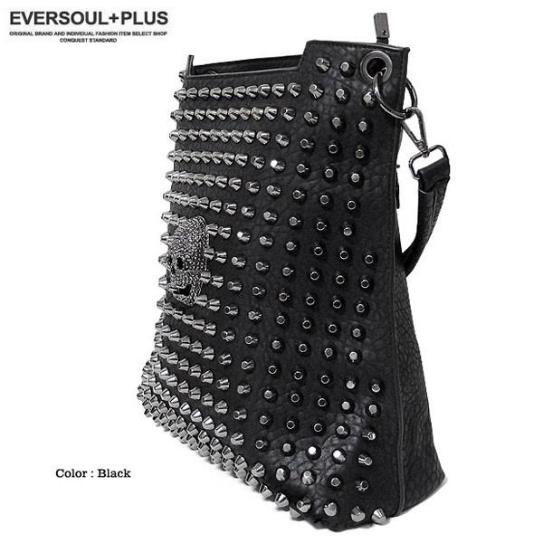 ハンドバッグ レディース メンズ ユニセックス スタッズ スカル フェイクレザー 2WAY ショルダーバッグ ブラック 黒 ビジュアル系 原宿系 ゴシック |  | 05
