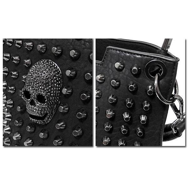 ハンドバッグ レディース メンズ ユニセックス スタッズ スカル フェイクレザー 2WAY ショルダーバッグ ブラック 黒 ビジュアル系 原宿系 ゴシック |  | 07