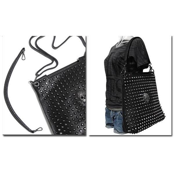ハンドバッグ レディース メンズ ユニセックス スタッズ スカル フェイクレザー 2WAY ショルダーバッグ ブラック 黒 ビジュアル系 原宿系 ゴシック |  | 09