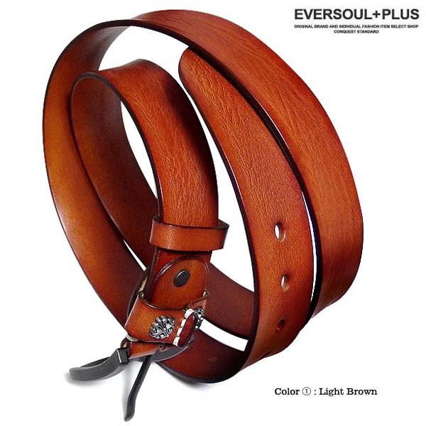 EVERSOUL ベルト 本革 レザー メンズ 革 メンズベルト ボタン おしゃれ ビター系 カジュアル ブラック 黒 ブラウン |  | 10