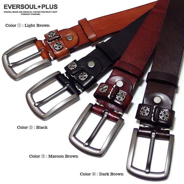 EVERSOUL ベルト 本革 レザー メンズ 革 メンズベルト ボタン おしゃれ ビター系 カジュアル ブラック 黒 ブラウン |  | 11