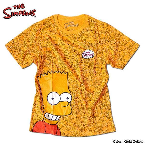 タグ付き　シンプソンズ　simpsons 総柄　シャツ The Simpsons シンプソンズ 総柄 キャラクタープリントTシャツ