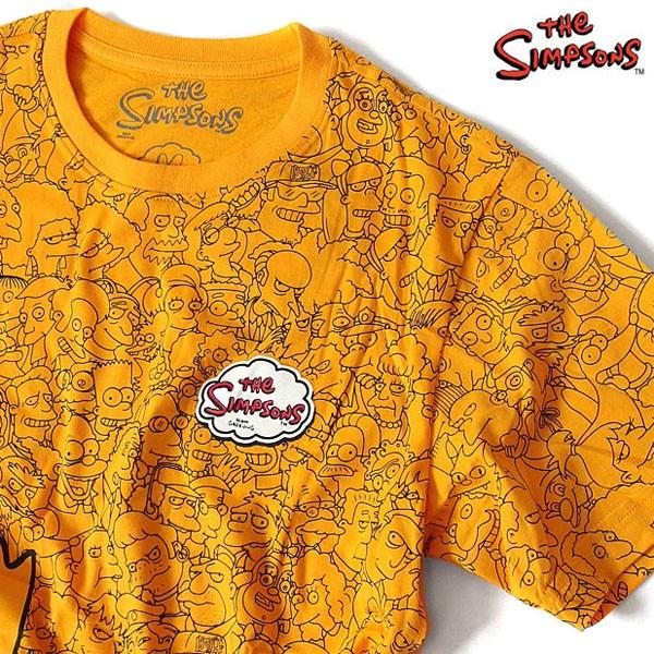 シンプソンズ Tシャツ メンズ 総柄 黄色 イエロー 半袖 THE