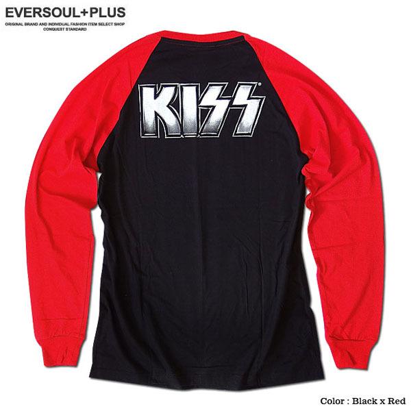 KISS キッス ロンT ラグラン 長袖 Tシャツ メンズ ラグラン KISS キッス ロンT ラグラン 長袖 Tシャツ メンズ ラグラン