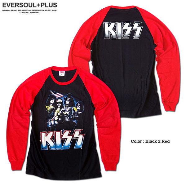 Kiss キッス ロンｔ ラグラン 長袖 ｔシャツ メンズ ラグランスリーブ ロック メンバー グッズ ロゴ フェス バンド 衣装 プリント Eplus973 Eversoul Plus Version Y 通販 Yahoo ショッピング
