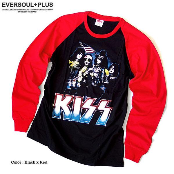 KISS キッス ロンT ラグラン 長袖 Tシャツ メンズ ラグランスリーブ
