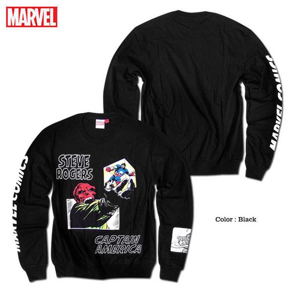 MARVEL（マーベル） キャプテンアメリカ アメコミ ロンT プリント 