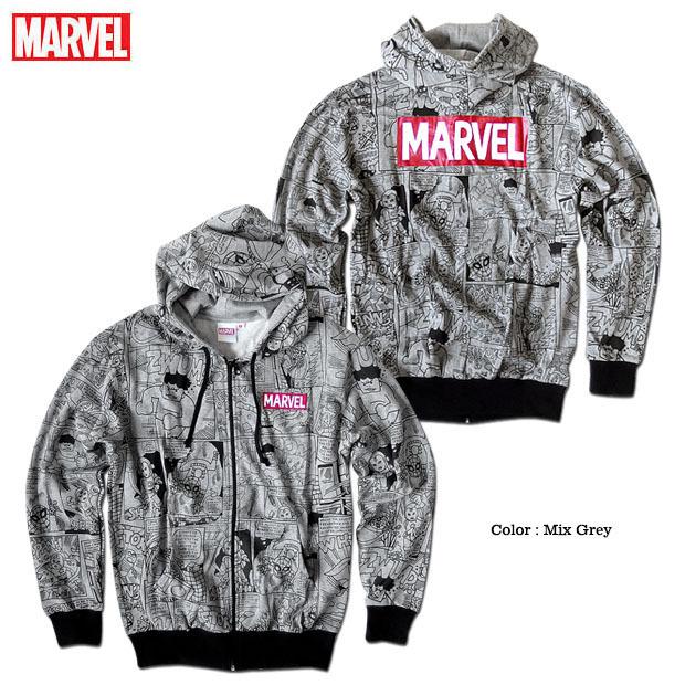 マーベル Marvel ジップパーカー メンズ 裏起毛 パーカー 厚手 総柄 プリント デフォルメ イラスト 杢グレー アメコミ グッズ Eplus978 Eversoul Plus Version Y 通販 Yahoo ショッピング